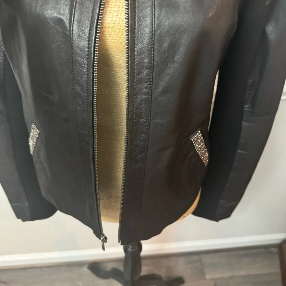 Badgley Mischka‎ leather jacket L